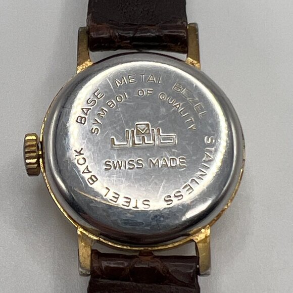 Vintage AH Riise Watch Womens Gold Tone Stainless Steel Swiss Made 17 Jewels main image 9